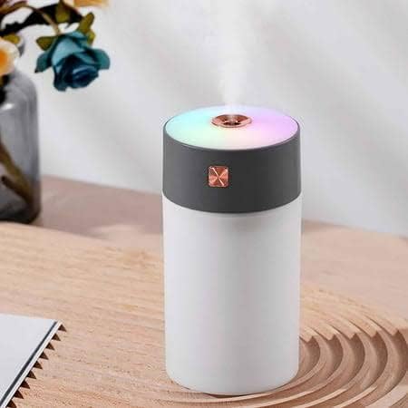 YU WELL Car Mini Humidifier 300ml USB Cool Mist with Rainbow Light White