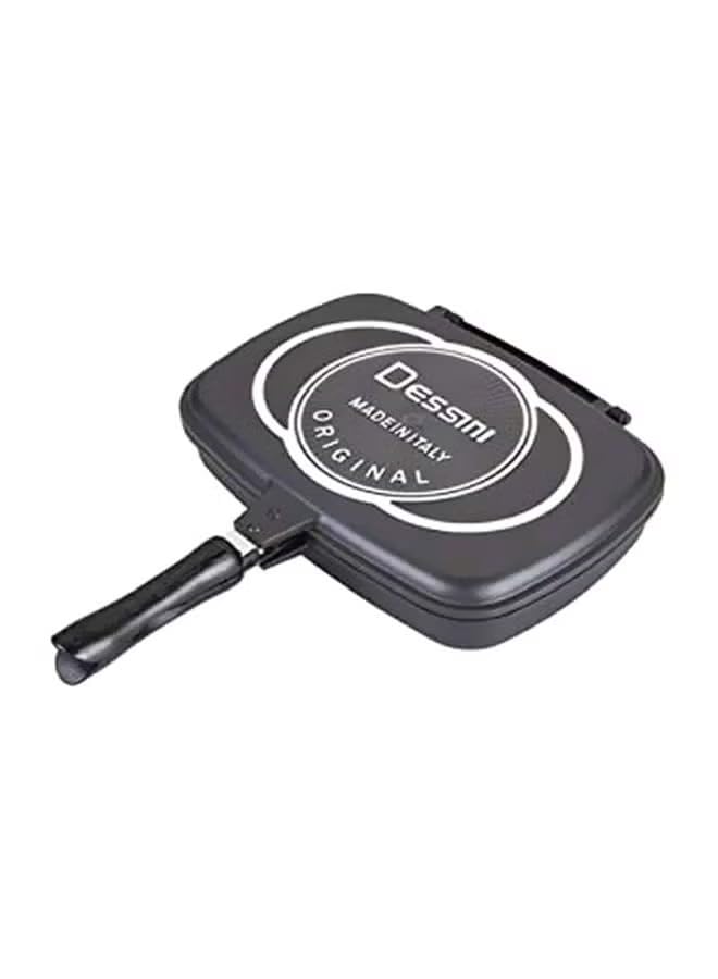 Aluminum Double Grill Pan Black 36cm