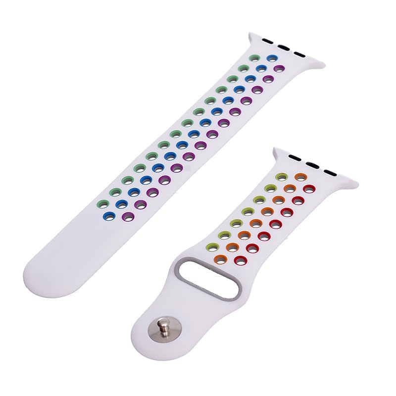 Generic Silicone Adjustable And Expandable Watch Strap With Holes Design For Unisex Compatible With Smart Watches 42/44L - Multi Color