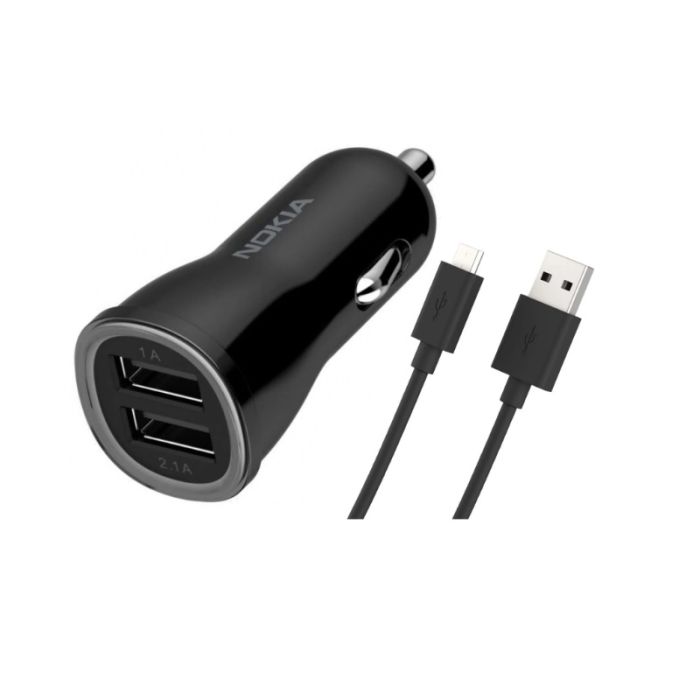 Nokia Dual Car Charger with MicroUSB Cable