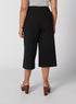 Wide Fit Plain Flexi Waist Culottes with Tie Ups