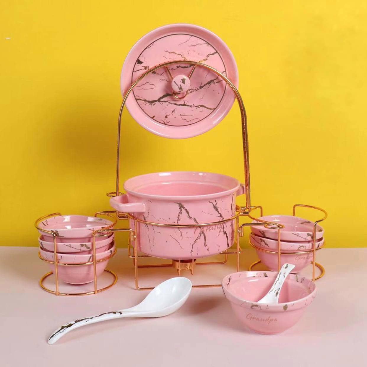 Lotus Olija Soup Mug Set – 24 Pieces (Plates & Bowls Set)