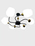 Modern 6-Arm Glass Ceiling Chandelier – Black & Gold - Safqqa Egypt