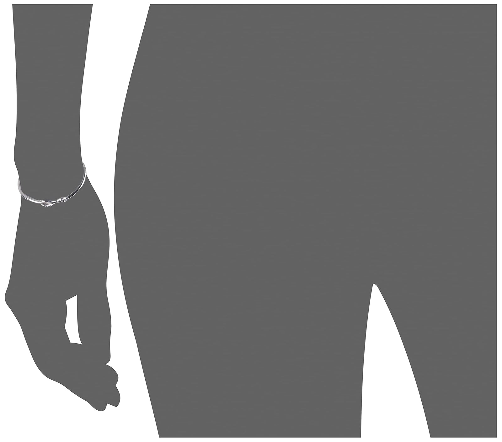 Guess UBB20088-L Stainless Steel Zircon Embellished Infinity Charm Cuff Bracelet - Silver