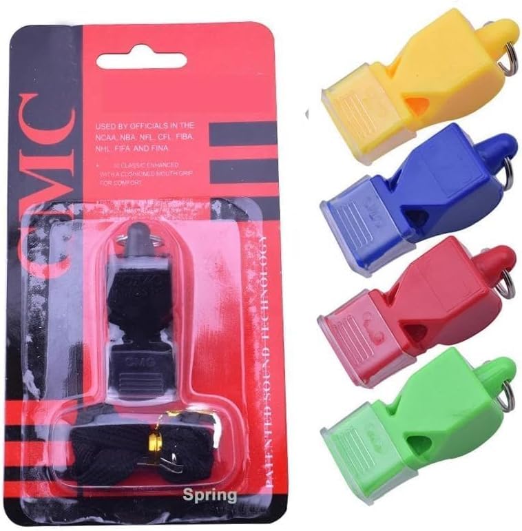 Referee Whistle (Multicolor) Portable Sports Whistle for Emergency, Referee Whistle for Camping, Basketball and Football Lessons