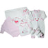 Papillon Cotton Set 7 Pieces Embroidered Bear and Letter (2 Bodysuit-Blanket-Bib-Hat-Socks and Gloves) for Girls--New Born