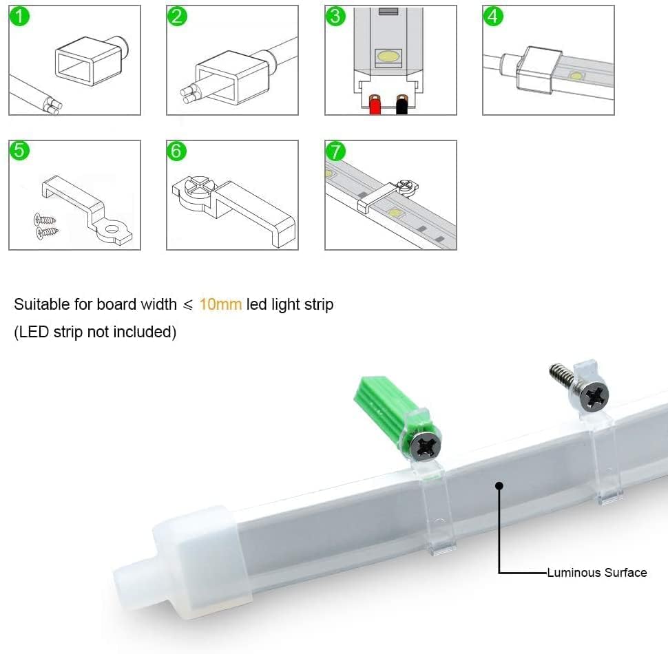 نظام قناة إضاءة من السيليكون من بي بي ايه بطول ٥ أمتار، مصمم بشكل حرف يو ومغلق بالكامل لتركيب شرائط الإضاءة. يوفر تأثير إضاءة ناعم يشبه الإضاءة النيون مع حماية شريط الإضاءة داخل الأنبوب