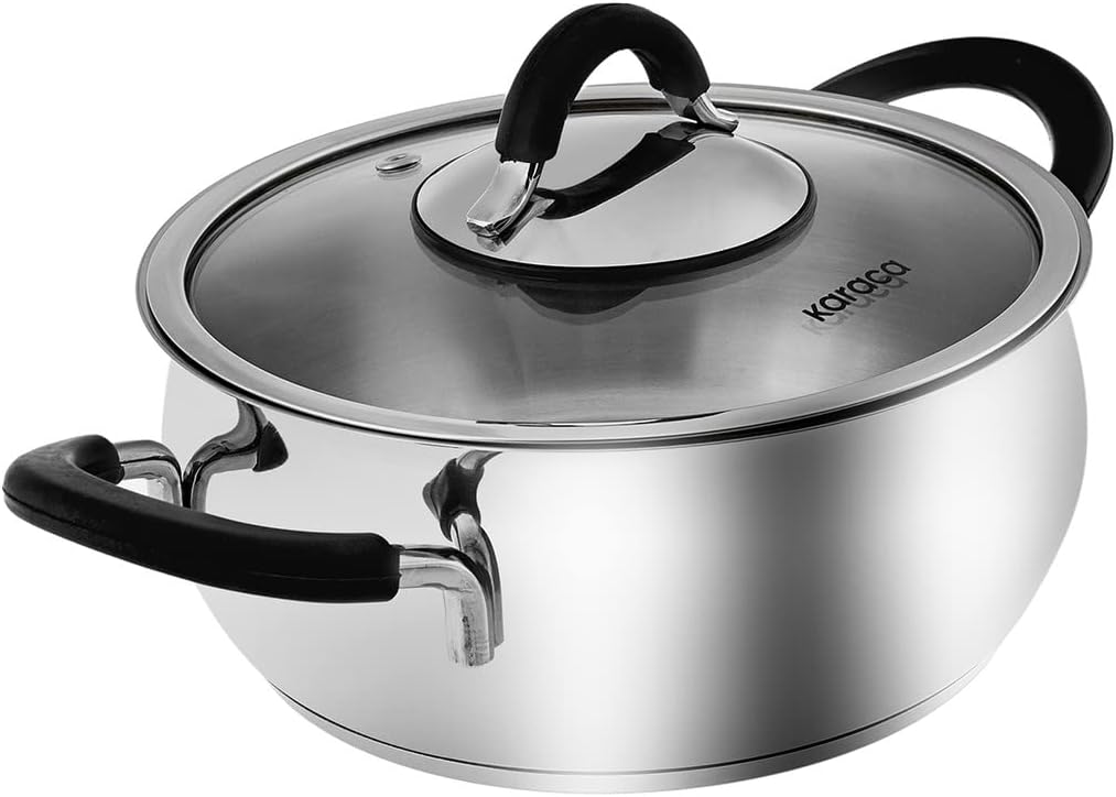 Karaca Oyster 8-Piece Steel Cookware Set – Black