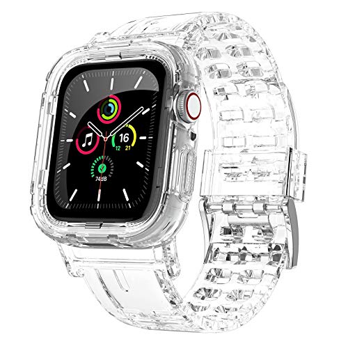 ACOCOBUY Compatible with Apple Watch Band 45mm 44mm 42mm, Replacement Bands for Smartwatch Apple Watch Band for iWatch Series SE/8/7/6/5/4/3/2/1- Clear