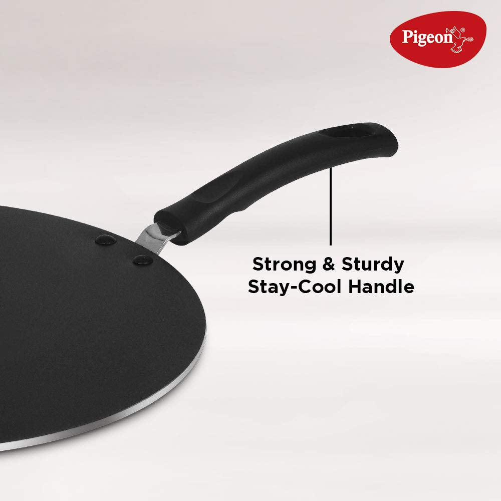 Pigeon 271 Nonstick Multi Tawa 310 1, Black, Aluminum