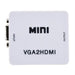VGA to HDMI Adapter with Audio – Full HD 1080P Support - Safqqa