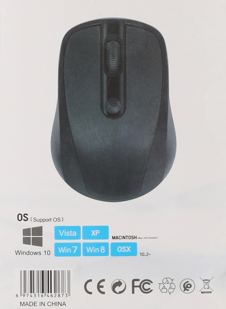 2.4 Ghz 2.4g Wireless Optical Mouse Mice Usb Receiver For Laptop Pc Black