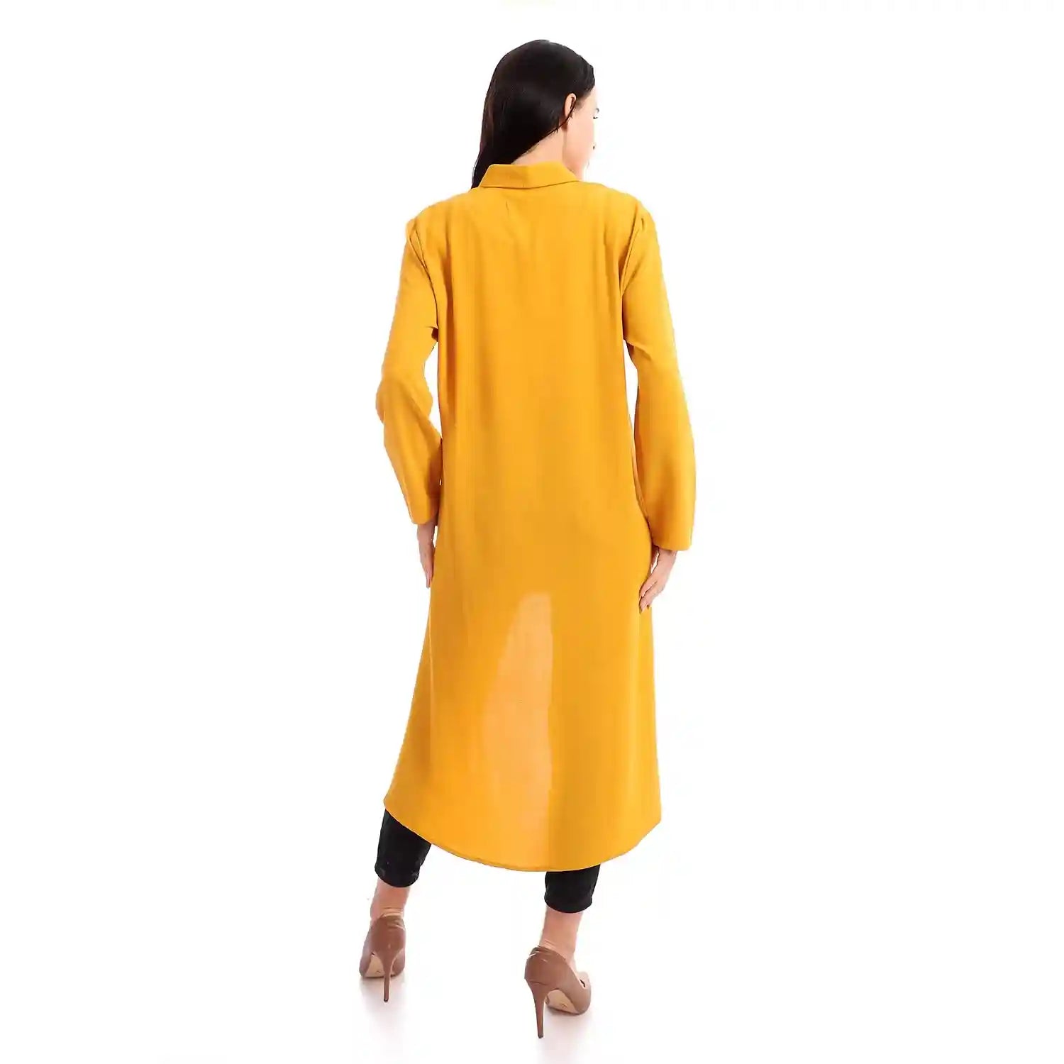 JAMILA Women short long buttoned soft crepe chemise - Safqqa Egypt