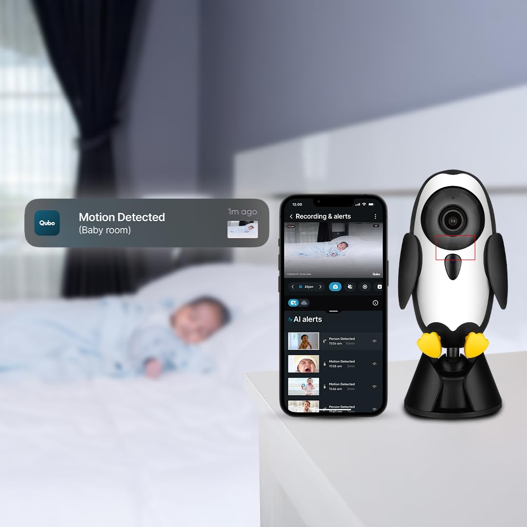Qubo Smart Baby Camera – 1080P HD WiFi Monitor with Cry Alert & Two-Way Audio
