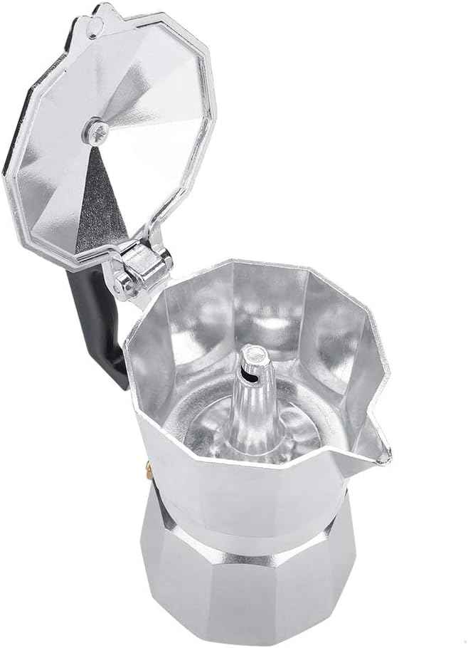 Stovetop Espresso Maker Moka Pot Italian Espresso Greca Coffee Maker 2 Cup 100ml Aluminum Stove Top Coffee Home Office Use Gift for Friends for Italian Espresso Cappuccino Latte Silver