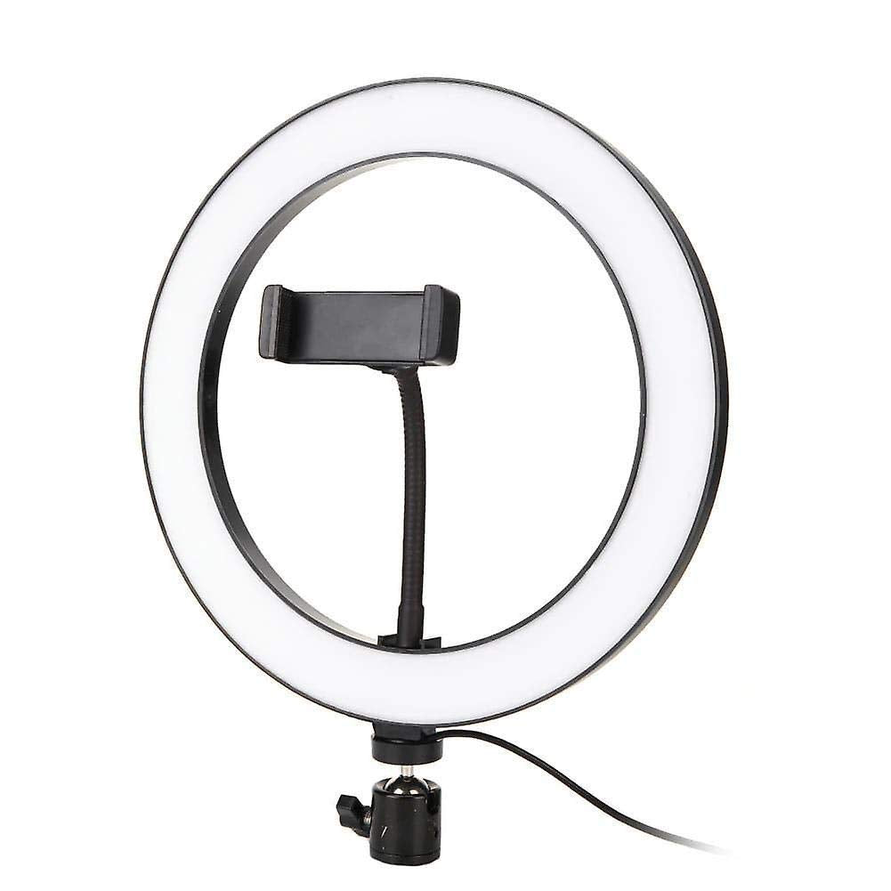 Plastic Ring Light With Four Modes And USB Cable For Mobile 26 CM - Black
