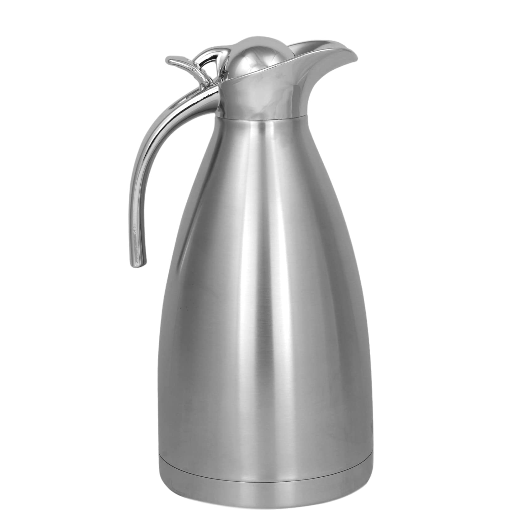 Nessan Thermal Coffee Carafe Jugs, Double Walled Vacuum Insulated Flask 12 Hours Heat Retention Jug for Coffee, Tea, & Milk - Stainless Steel Silver 2.0L SS-FS-20