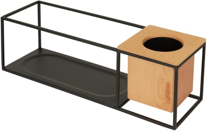 Umbra Cubist Floating Shelf with Built-In Succulent Planter – Modern Wall Décor and Geometric Display Shelf for Books, Candles, Mementos, Photos, Indoor Plants and More! | Small, Black