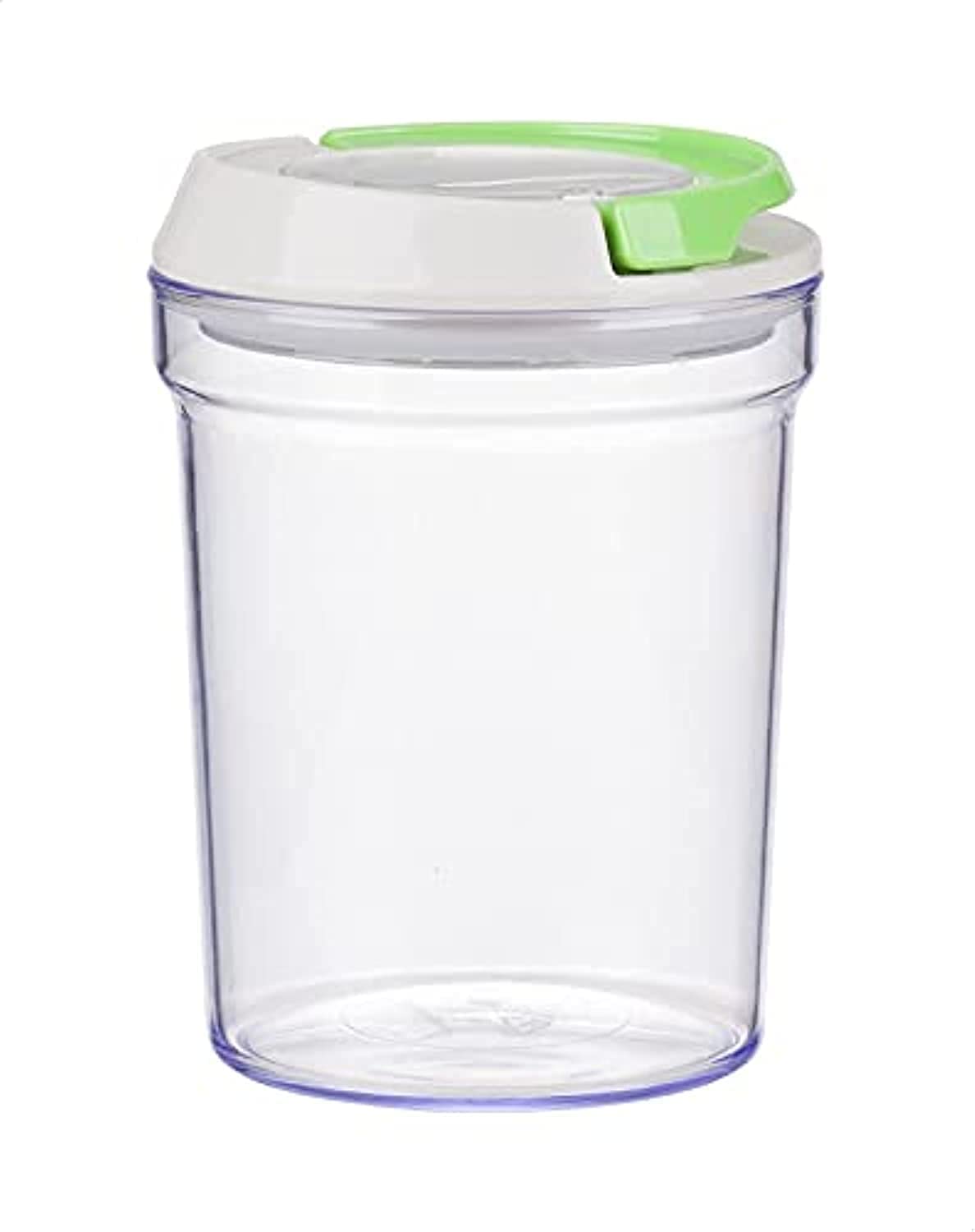 Home Round Kitchen Jar, 1 Liter - Clear and Light Green