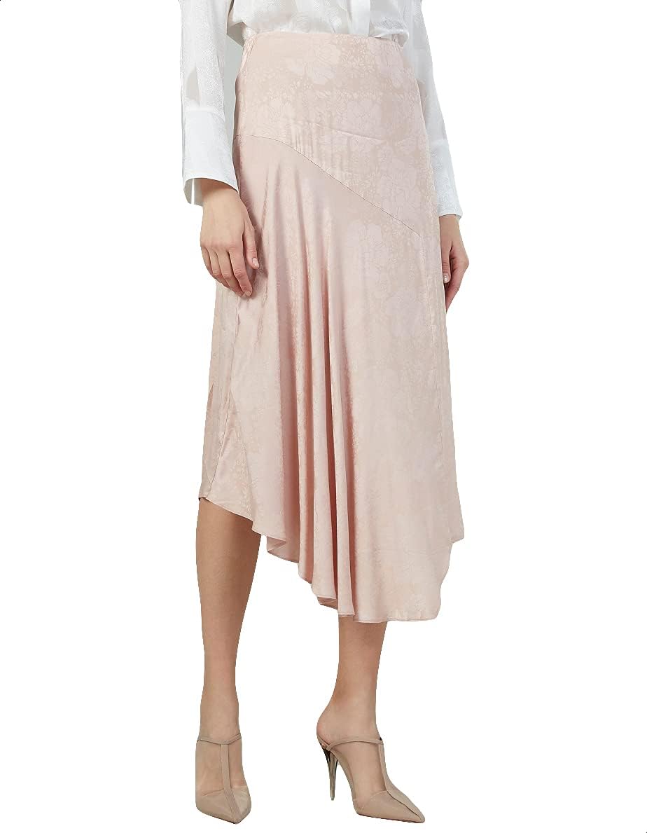 Splash Floral-Pattern Asymmetric-Hem Midi Skirt for Women