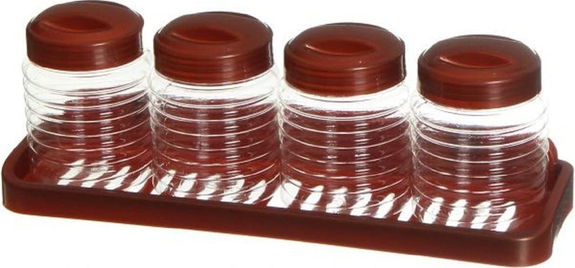 طقم 4 برطمانات توابل من وينر بلاست أداة مطبخ متعددة الاستخدامات لتخزين وتنظيم مجموعة متنوعة من التوابل والمكونات. مصنوعة من بلاستيك متين وخفيف الوزن وسهلة التنظيف