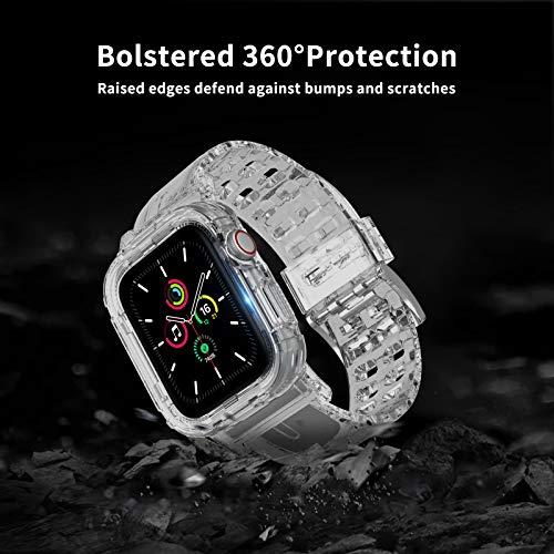 ACOCOBUY Compatible with Apple Watch Band 45mm 44mm 42mm, Replacement Bands for Smartwatch Apple Watch Band for iWatch Series SE/8/7/6/5/4/3/2/1- Clear