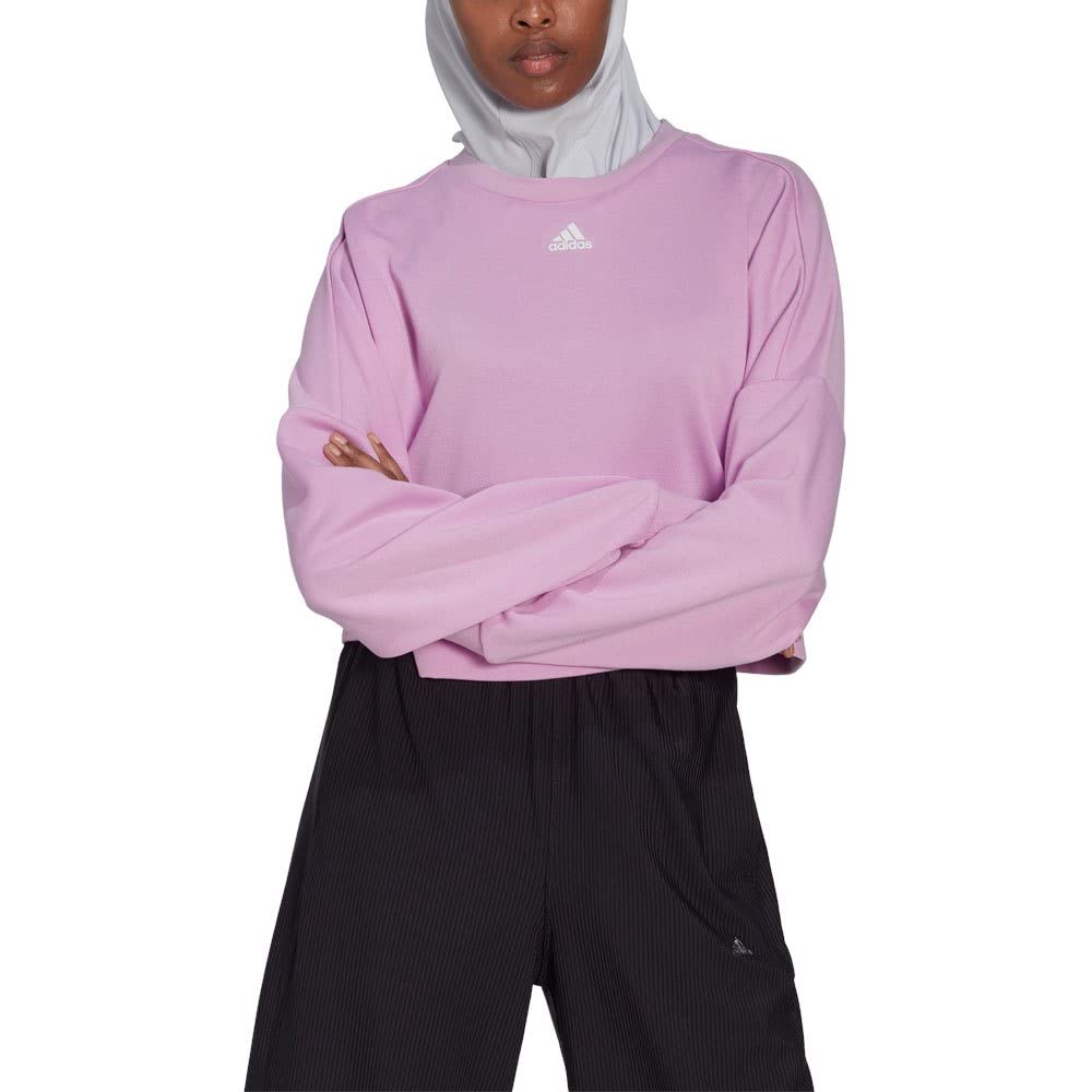 سويت شيرت أديداس للنساء مصنوع من قماش ناعم ومريح من الصوف الفرنسي للدفء والراحة