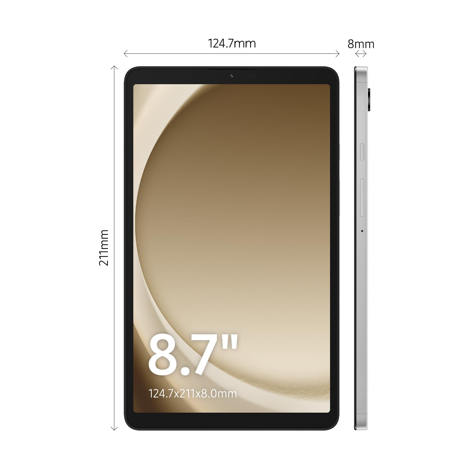 جهاز Samsung Galaxy Tab A9 4G LTE جهازًا لوحيًا صغير الحجم ومتعدد الاستخدامات بنظام أندرويد، مصمم للاستخدام اليومي. يتميز بشاشة 8.7 بوصة تعرض الصور والفيديو بوضوح