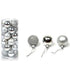 Solid Color Christmas Tree Ball Bauble Hanging Ornament ,24 Pieces, Silver