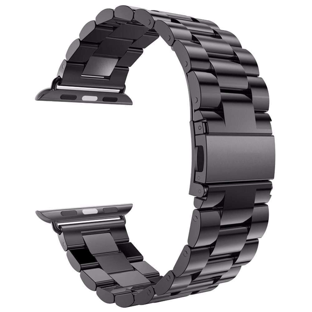 Generic Compatible with Apple Watch Band 38mm, Version Solid Stainless Steel Metal Apple Watch Strap Business Replacement iWatch Strap for Apple Watch Series 1/2/3, Unisex