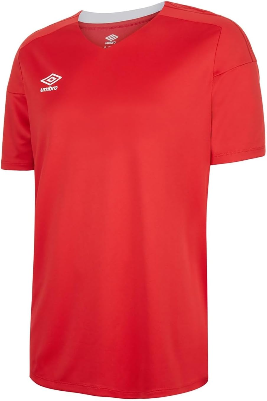 Umbro Boys' Contrast V-Neck Front Logo Print Soccer T-Shirt