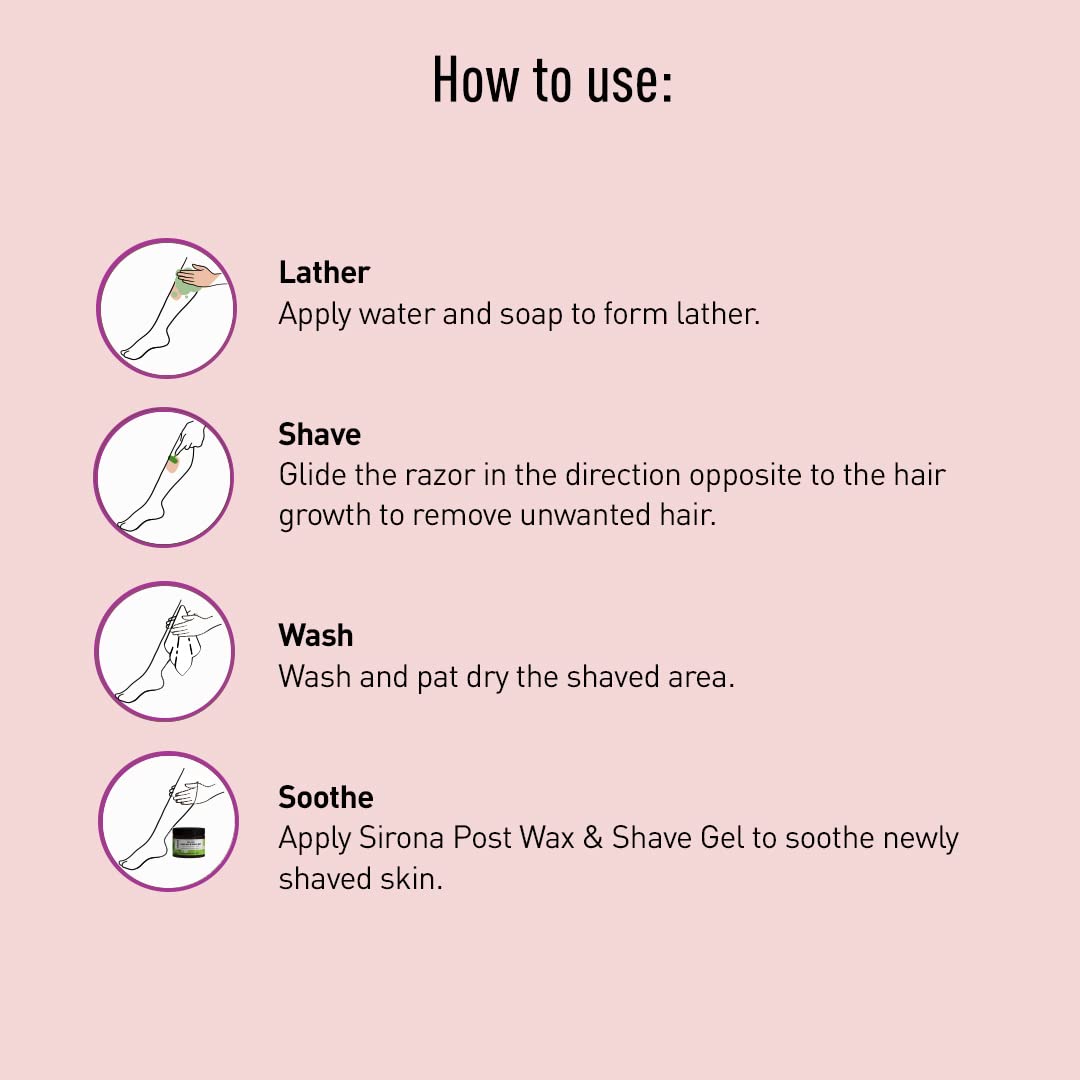 Sirona - Pack of 5 - Disposable Hair Removal Razor for Women | Aloe Boost | for Arms, Legs & Bikini Line | 2 Blade Shaving Razor