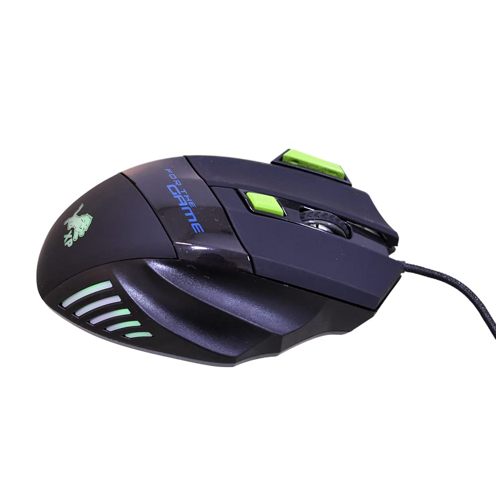 ماوس ألعاب XP KX 2784 LED بصري USB (سلكي) مع 7 أزرار و42000 DPI - أسود