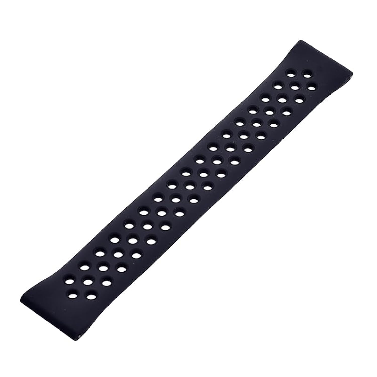 Generic Silicone Adjustable Watch Strap With Holes Design For Unisex Compatible With Smart Watches 20 MM - Black