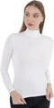 CARINA Women's High Neck Long Sleeve Top - Black