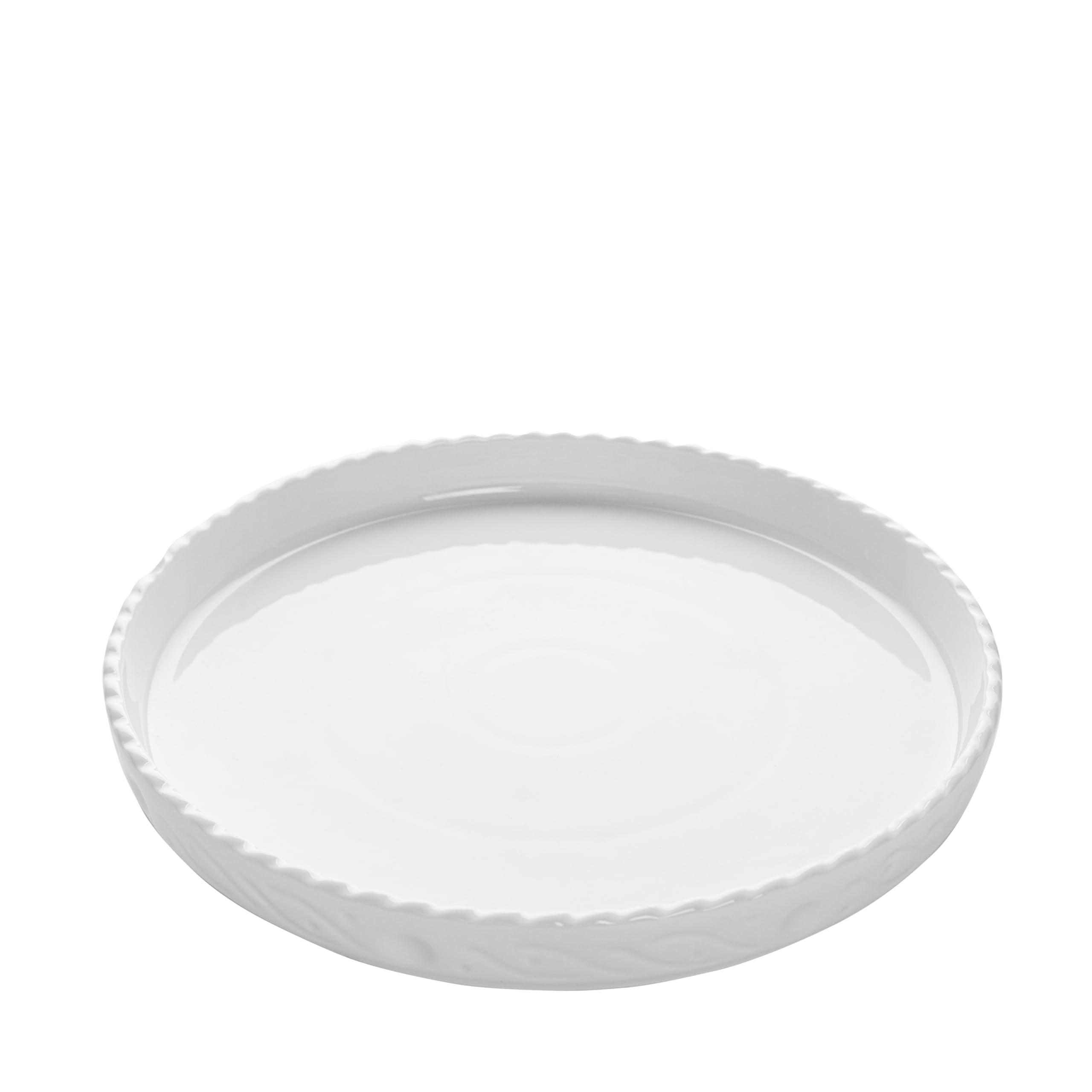 طبق دائري من الخزف الأبيض من ‎Fathy Mahmoud بقطر 30 سم يجمع بين الأناقة الكلاسيكية والعملية اليومية. مصنوع من خزف عالي الجودة يتميز بالمتانة واللمعان الناعم،