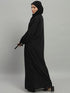 Styleville.in Women Abaya with Hijab Black Modest Wear Set