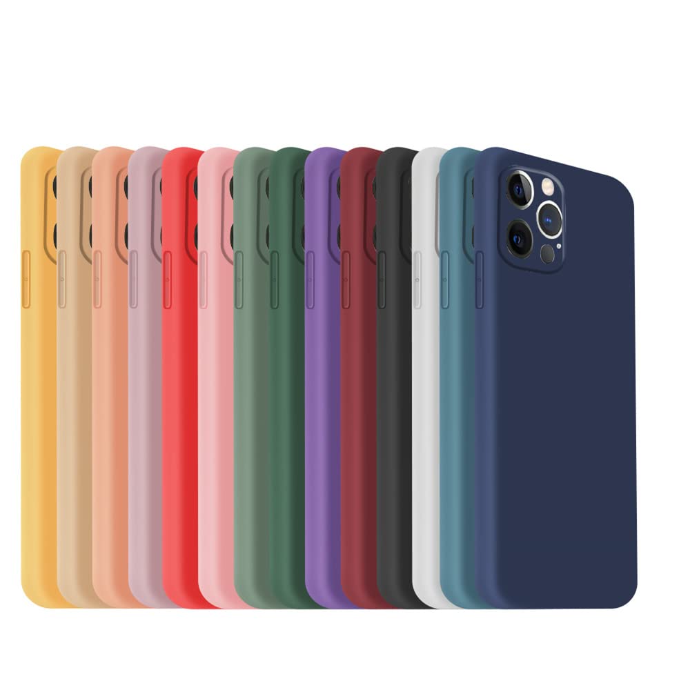 غطاء لهاتف iPhone 13pro max، 6.7 بوصة، ملمس ناعم كالحرير، غطاء حماية كامل للجسم pro max، مقاوم للصدمات مع بطانة من الألياف الدقيقة (وردي لحمي)