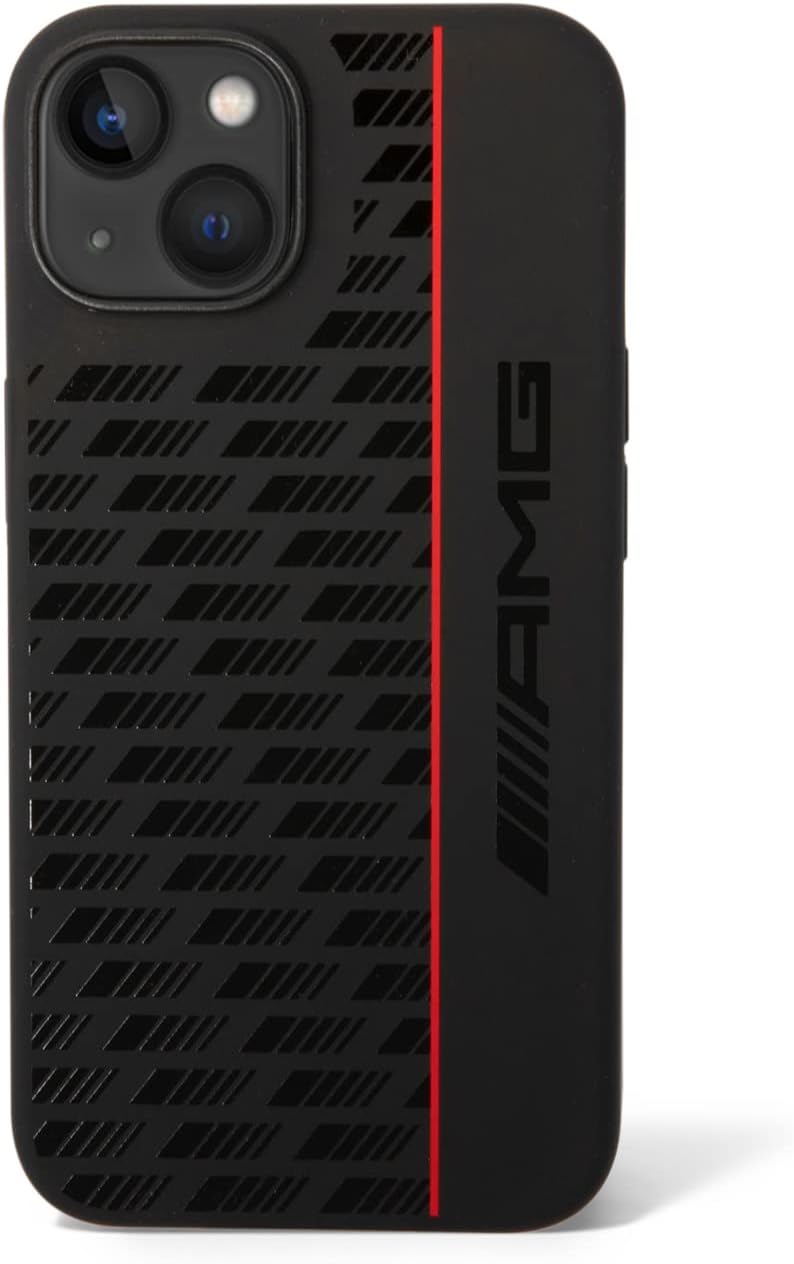 CG MOBILE AMG Liquid Silicone Case with Carbon Pattern - Slim, Classy, Anti-Fall, Full Bumper Protection, Compatible with iPhone 14 Plus (6.7