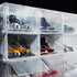 Shoe Box 4 Pack - Side Open with Magnetic door, Transparent, Plastic Storage (4 Open, Clear)