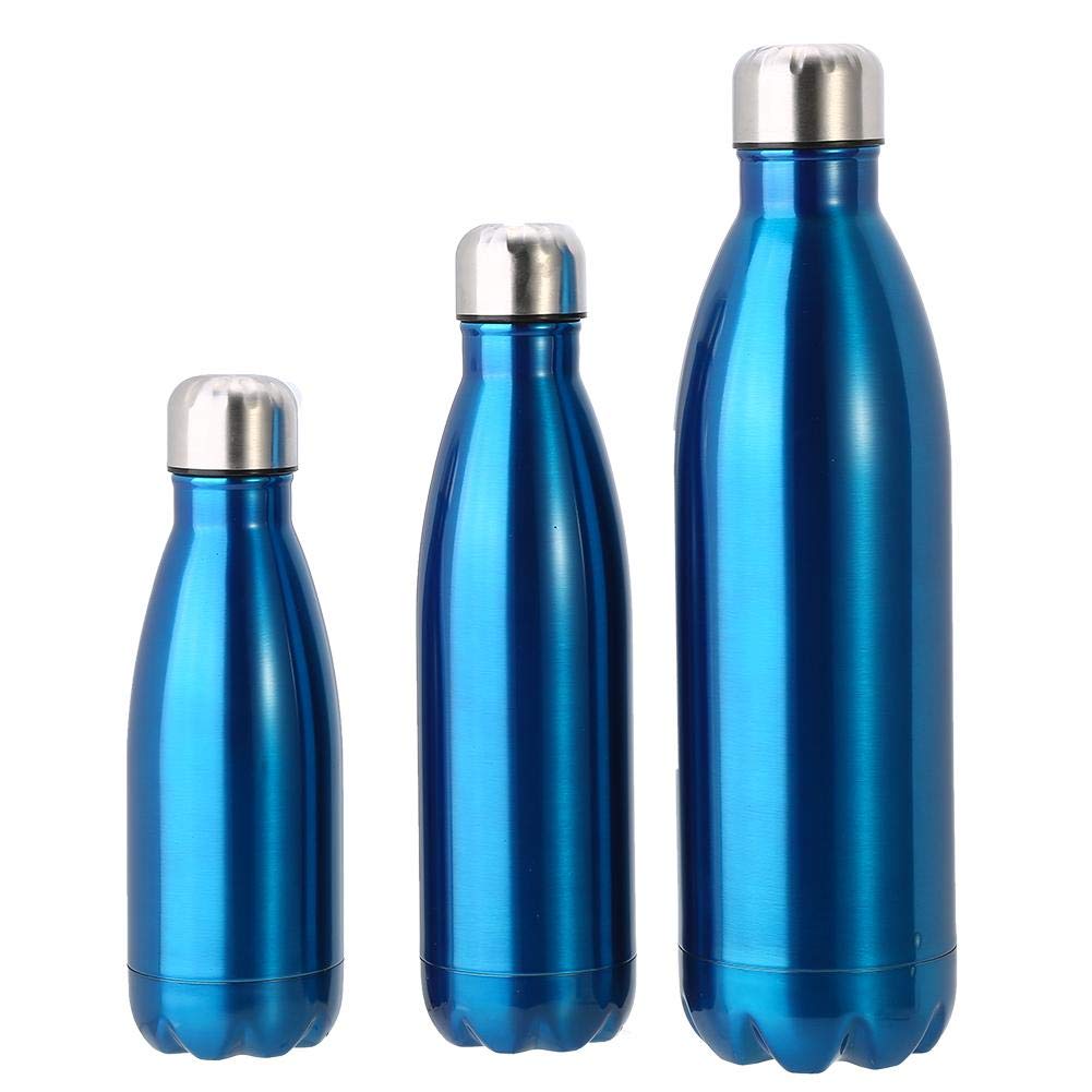 Dilwe VGEBY1 Stainless Steel Water Bottle, Insulated Leak-Proof Bottle Keeps Drinks Hot & Cold Easy Washing(500ML-Blue)-Damage Box