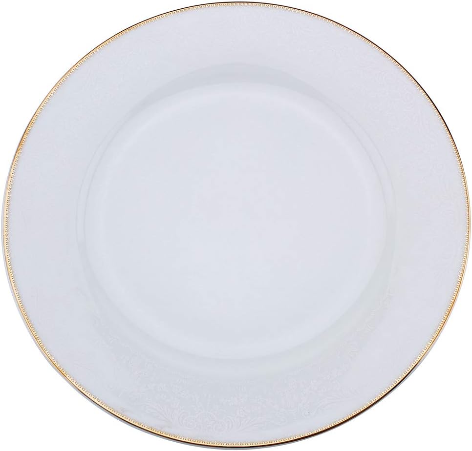 Sahara Porcelain Dinner Plate with Gold Rim – 27 cm, Shallow Design