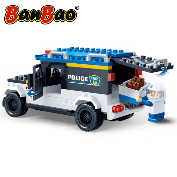 Banbao building kits police patrol car police highway arrest toy for kids 242 pieces b7005