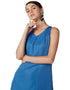 Splash Plain Side Pockets Sleeveless V Neck Maxi Dress for Women,Ideal for casual outings, beach trips, or layering.