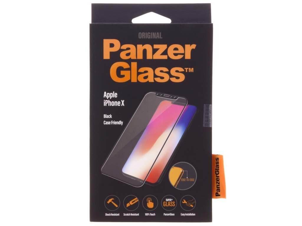 PanzerGlass - شاشة سوداء مناسبة لحافظة iPhone XS/X