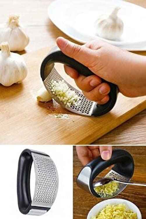garlic press potato masher garlic crusher garlic peeler press garlic stainless steel garlic press kitchen crusher, ergonomic handle easy to use - Safqqa Egypt