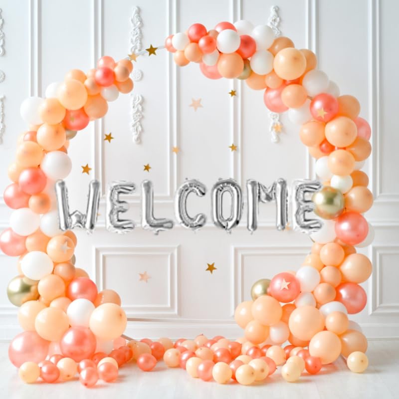 بالونات كبيرة من الفويل يمكن ملؤها بالهواء او الهيليوم من مواد عالية الجودة مصنوعة خصيصا لتزيين حفلات الاحتفال، مجموعة من 7 قطع - فضي