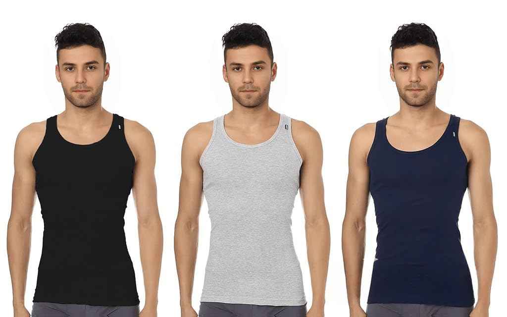 Cottonil Mens Cottonil set of 3 Derby Tank top for Men Modern (pack of 3)- Damage Box - Safqqa Egypt