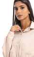 Ravin womens Ravin Women Leather Cropped Long Sleeved Button Down Shirt Shirt