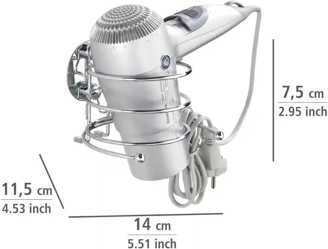 WENKO Hair Dryer Holder, Steel, Cosmetic Styling Tool Organizer for Bathroom, Home Bedroom Accessory, 14 x 7.5 x 11.5 cm – Safqqa Egypt